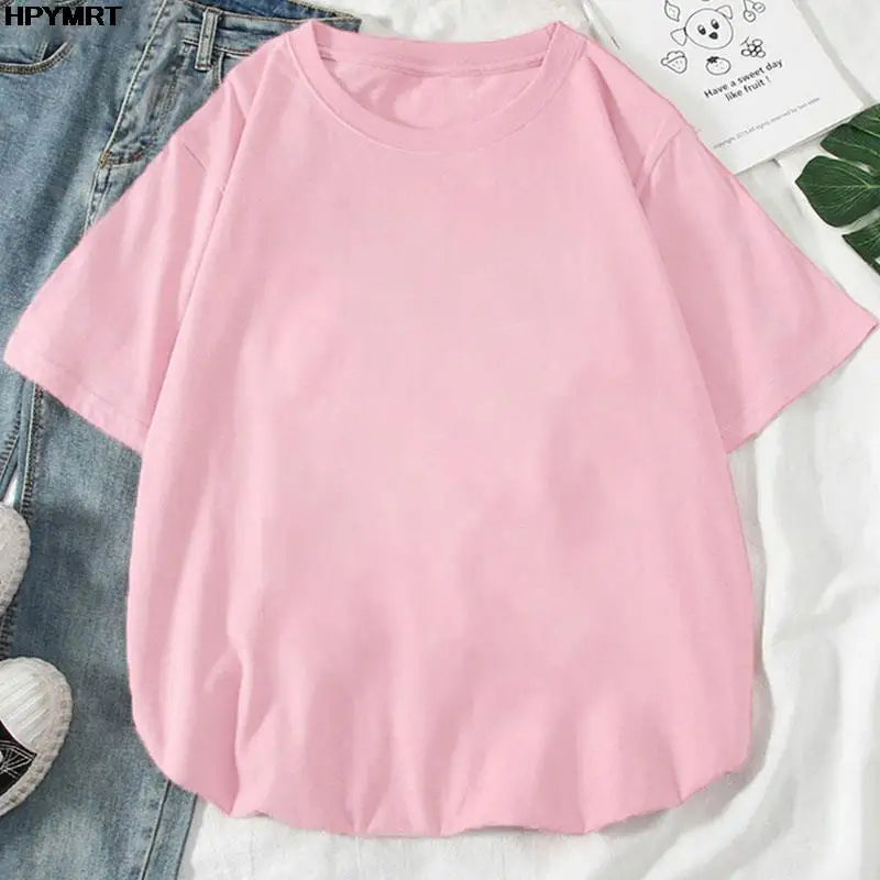 Hipster Women’s T-Shirt – White & Pink, Short Sleeve, Spring/Summer Casual Top