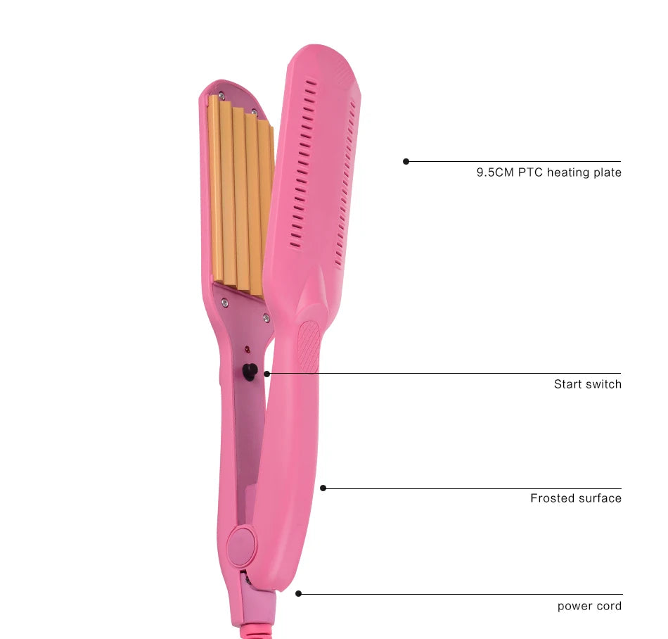 Professional Ceramic Hair Curler – Electric Crimper for Corrugated Waves & Styling