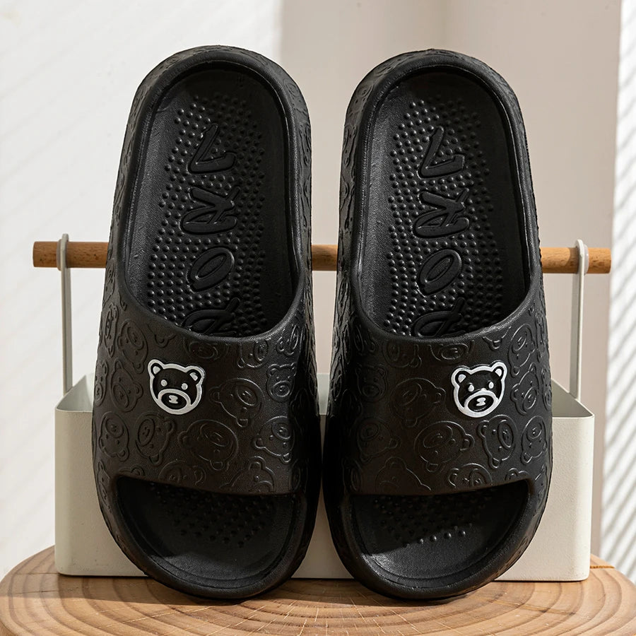 Cute Bear Print Summer Slippers – Indoor & Outdoor