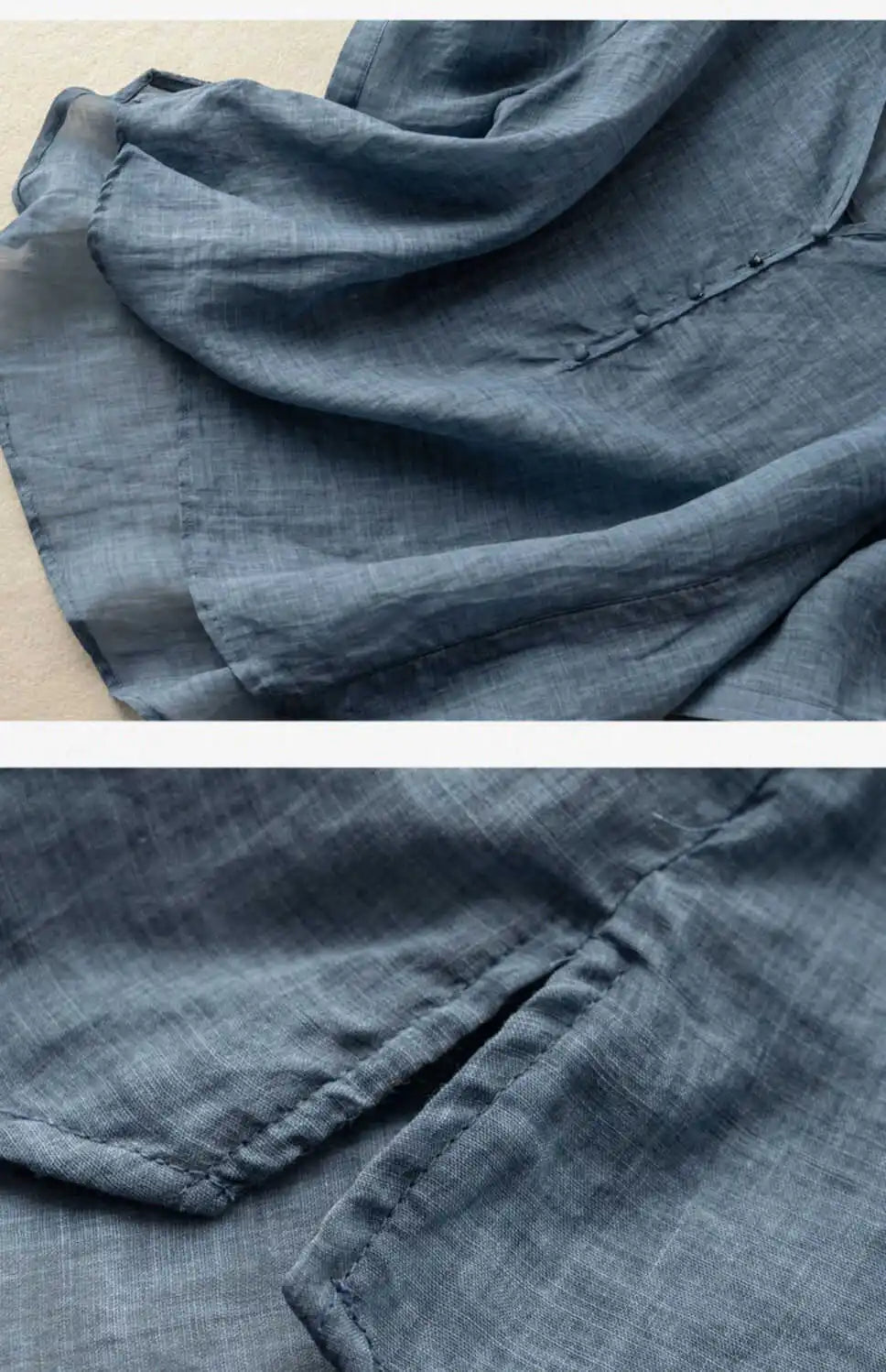 Slimming Color V-Neck Cotton-Linen Blend Top – Casual, Loose Fit, Thin T-Shirt for Women