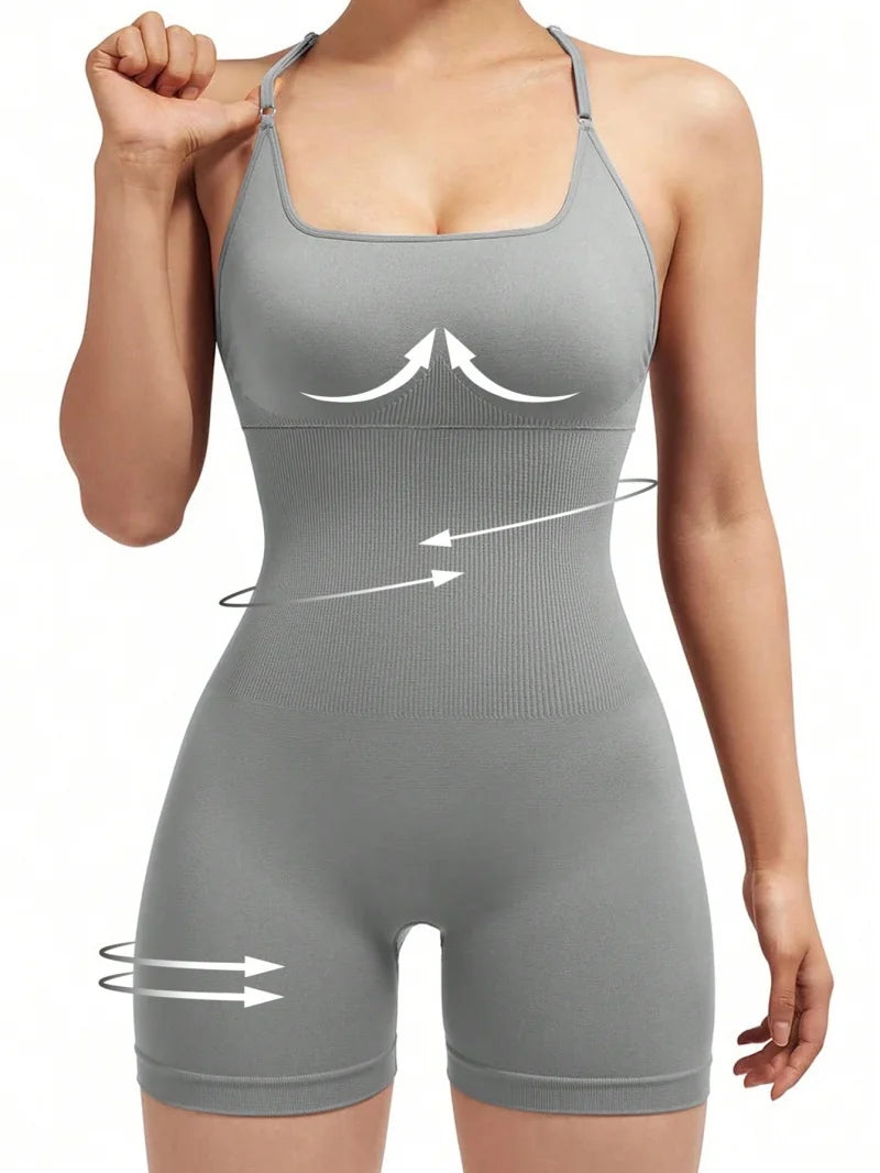 Sexy Cross-Back Fitness Jumpsuit