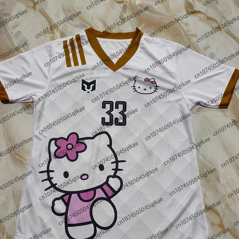 MINISO Sanrio Hello Kitty V-Neck T-Shirt – Loose, Lightweight, Breathable Casual Streetwear for Women & Men