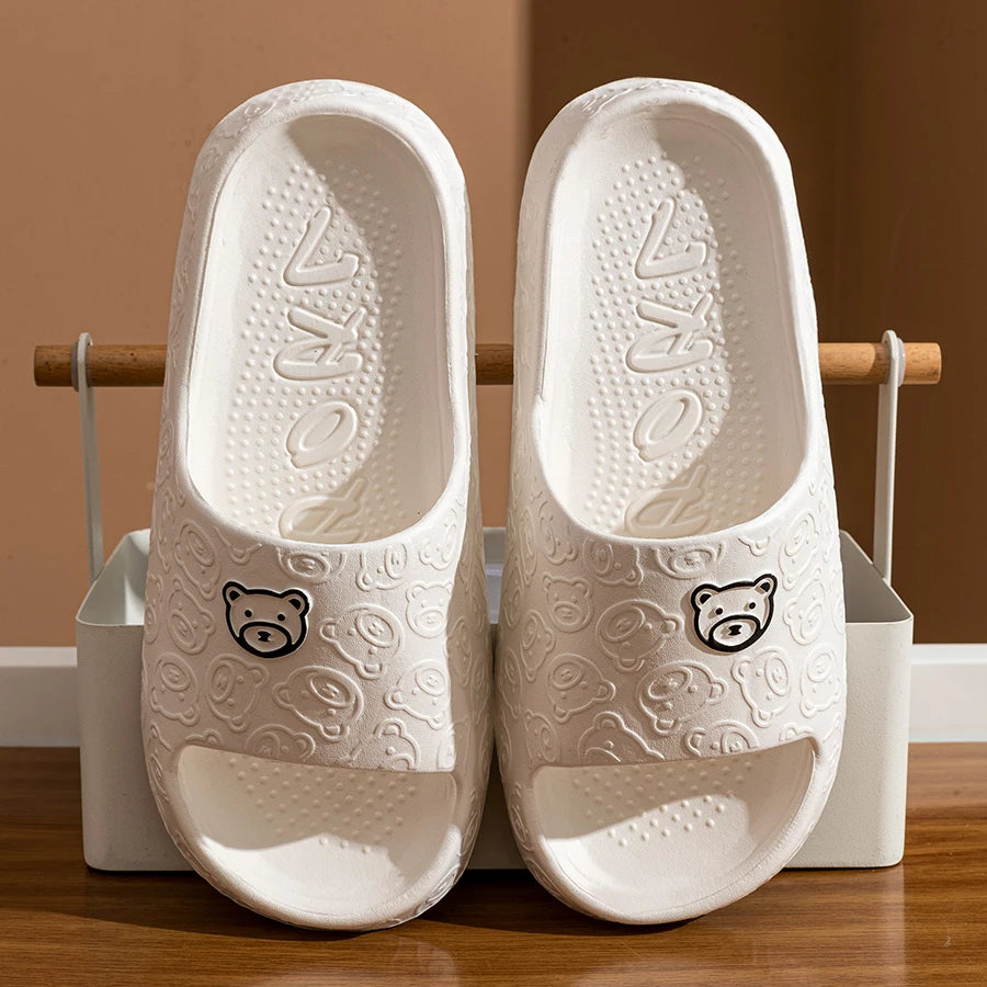 Cute Bear Print Summer Slippers – Indoor & Outdoor