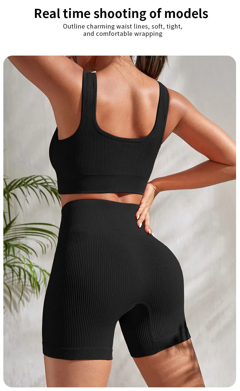 Seamless Ribbed 2-Piece Yoga Set