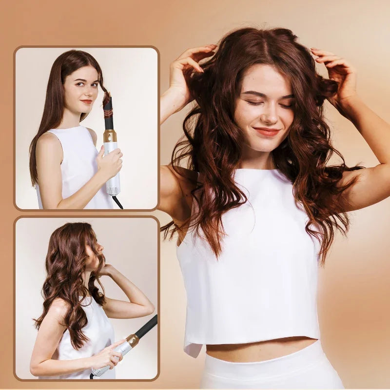 5-in-1 Hair Dryer Brush Set – Hot Comb, Curling Iron & Hair Straightener for Professional Styling