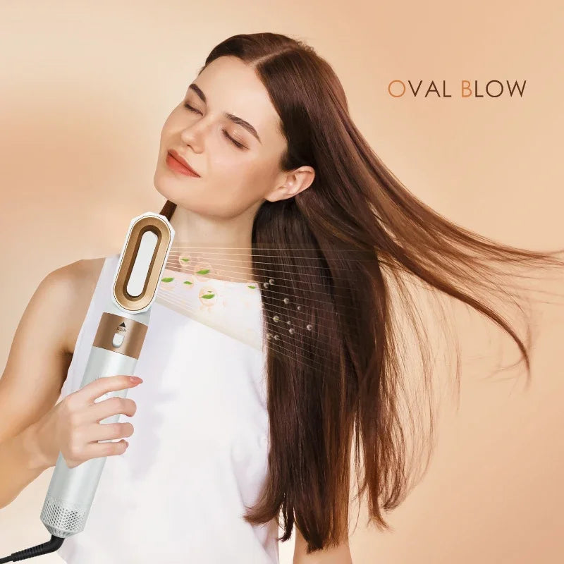 5-in-1 Hair Dryer Brush Set – Hot Comb, Curling Iron & Hair Straightener for Professional Styling