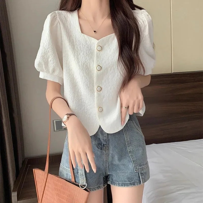 Loose Fit Sleeveless Spandex Top with Square Collar