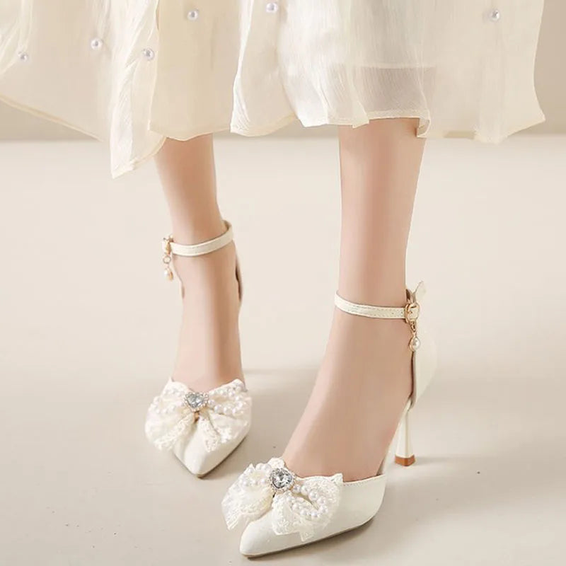 Comemore Summer Bow Hollow Pumps – Elegant Heels
