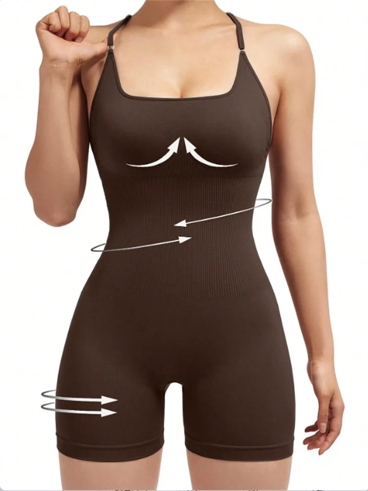 Sexy Cross-Back Fitness Jumpsuit