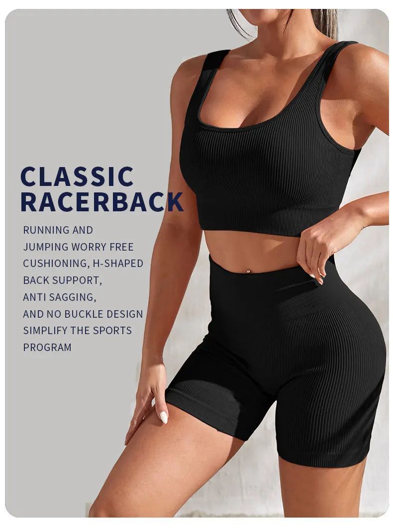 Seamless Ribbed 2-Piece Yoga Set