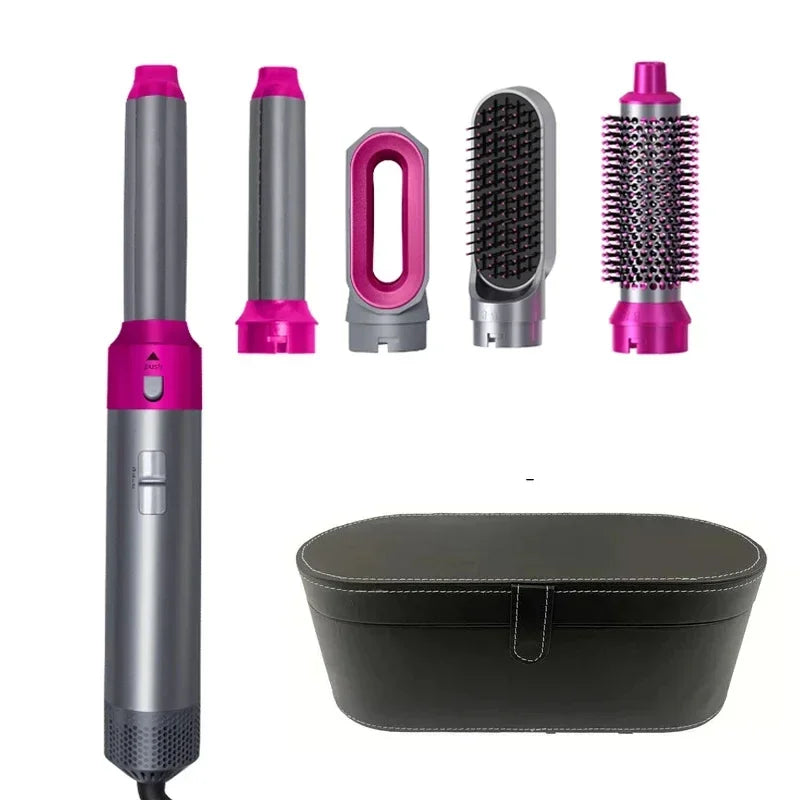 5-in-1 Hair Dryer Brush Set – Hot Comb, Curling Iron & Hair Straightener for Professional Styling