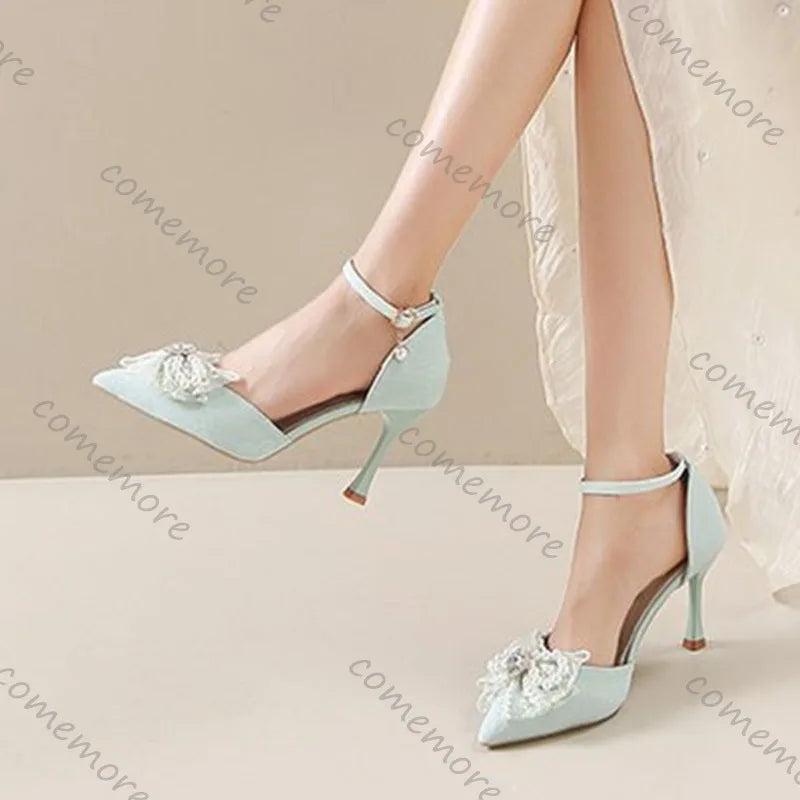 Comemore Summer Bow Hollow Pumps – Elegant Heels