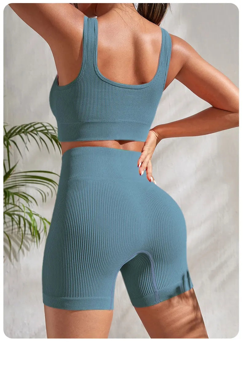 Seamless Ribbed 2-Piece Yoga Set