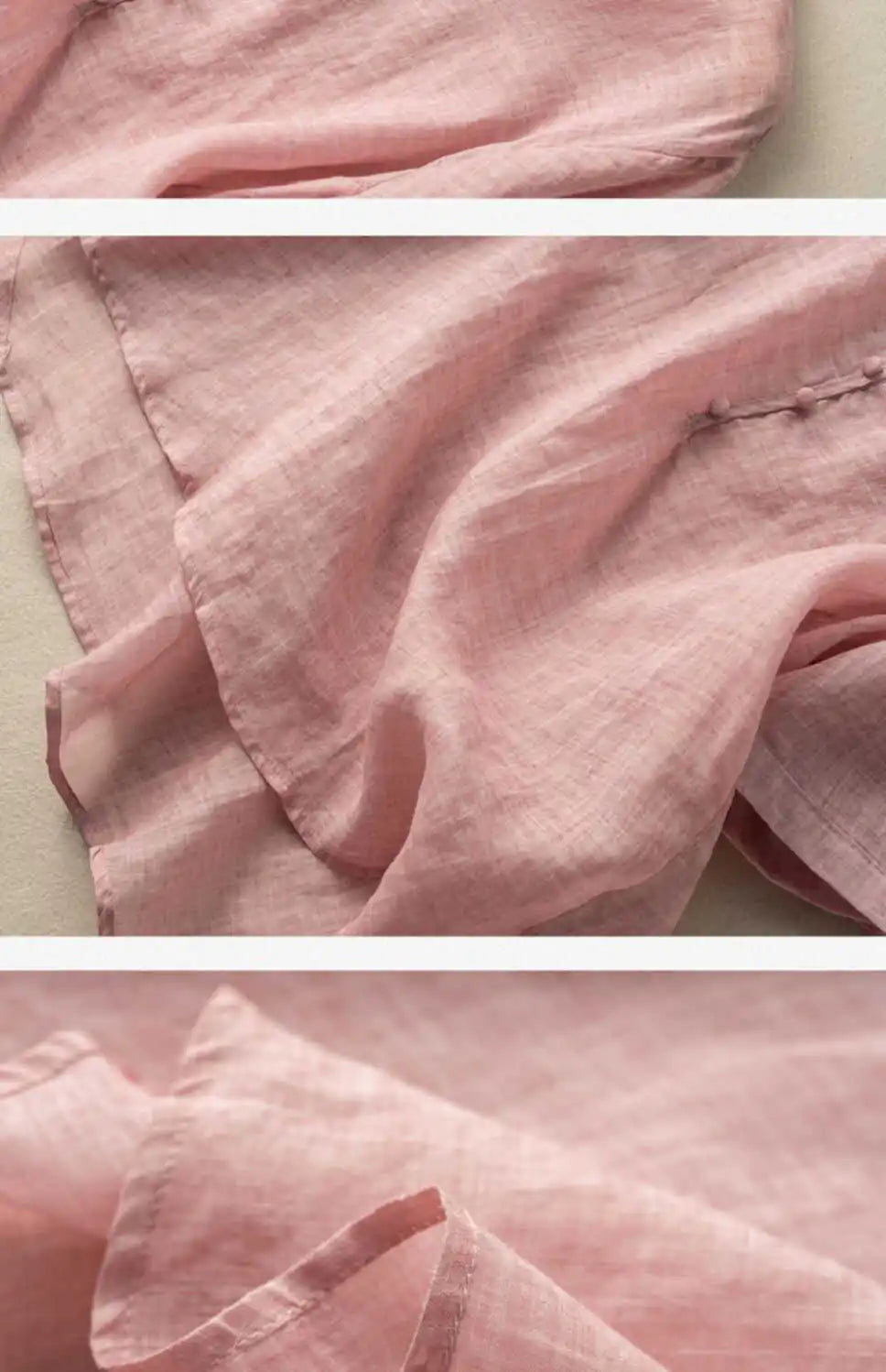 Slimming Color V-Neck Cotton-Linen Blend Top – Casual, Loose Fit, Thin T-Shirt for Women