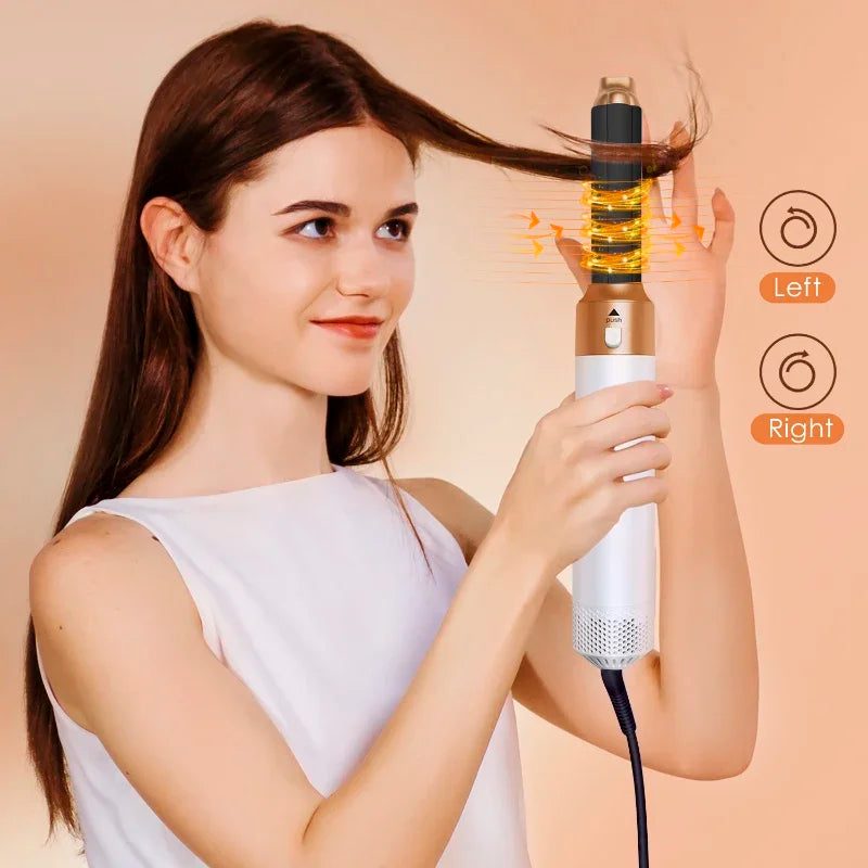 5-in-1 Hair Dryer Brush Set – Hot Comb, Curling Iron & Hair Straightener for Professional Styling