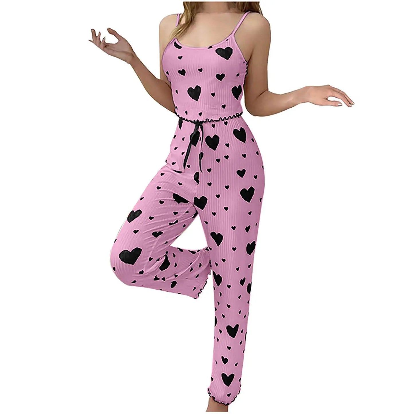 Women’s Plus Size Pajama Set – 2 Piece Love Print