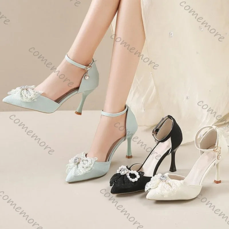 Comemore Summer Bow Hollow Pumps – Elegant Heels