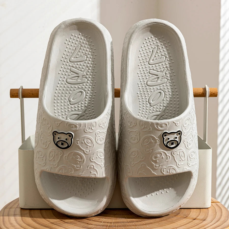 Cute Bear Print Summer Slippers – Indoor & Outdoor