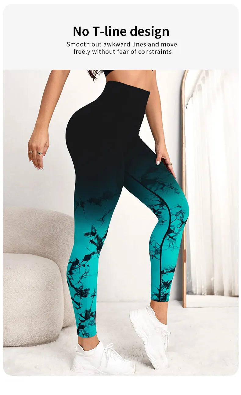 Women's Push-Up Tie-Dye Yoga Leggings