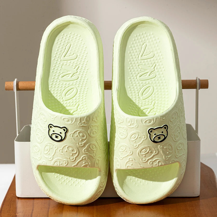 Cute Bear Print Summer Slippers – Indoor & Outdoor