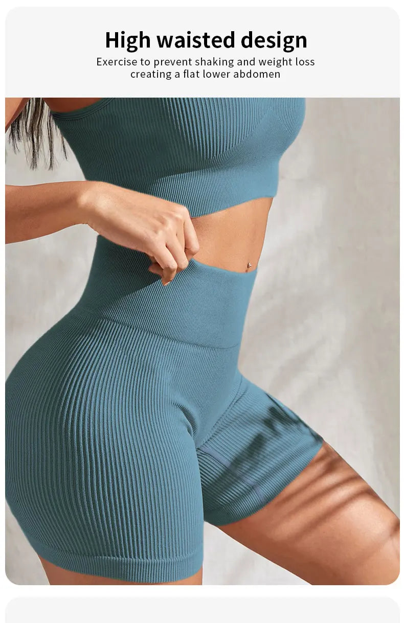 Seamless Ribbed 2-Piece Yoga Set