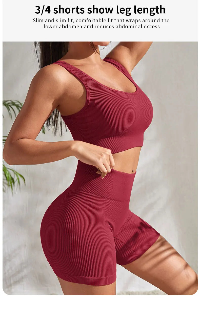 Seamless Ribbed 2-Piece Yoga Set
