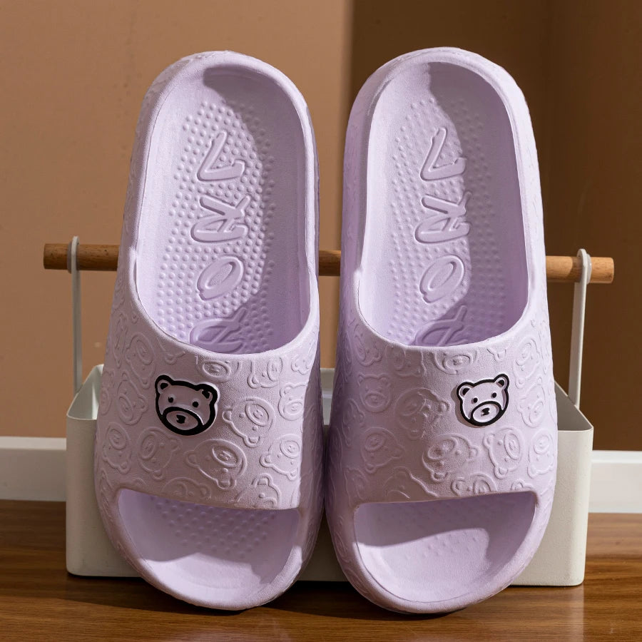 Cute Bear Print Summer Slippers – Indoor & Outdoor