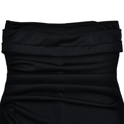 Black Off-Shoulder Strapless Maxi Dress – Backless, High Split, Sleeveless Bodycon Evening & Party Dress