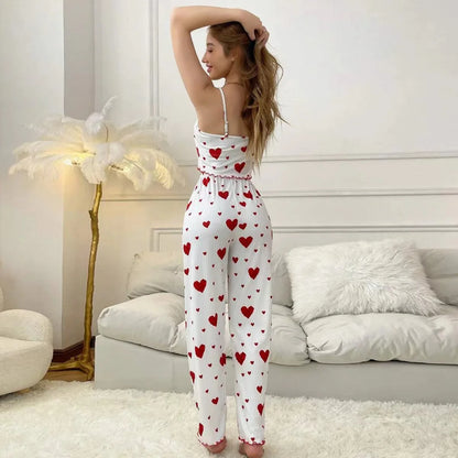 Women’s Plus Size Pajama Set – 2 Piece Love Print