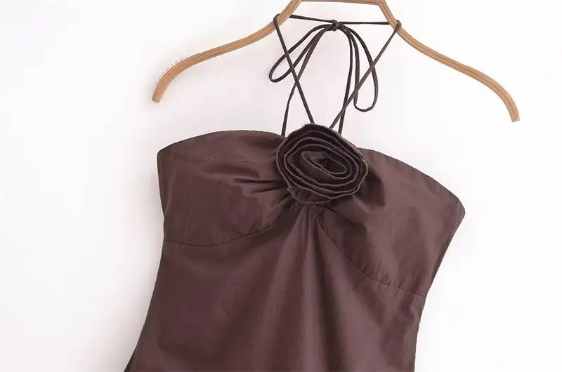Women’s Summer Tube Top Dress – Hanging Neck, Chic Holiday & Party Long Dress