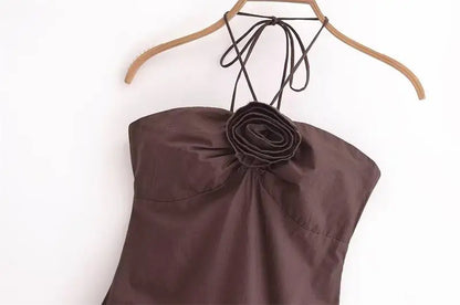 Women’s Summer Tube Top Dress – Hanging Neck, Chic Holiday & Party Long Dress