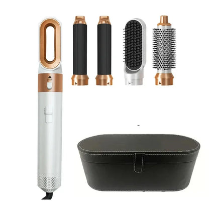 5-in-1 Hair Dryer Brush Set – Hot Comb, Curling Iron & Hair Straightener for Professional Styling