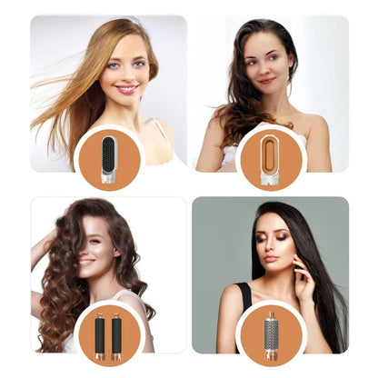 5-in-1 Hair Dryer Brush Set – Hot Comb, Curling Iron & Hair Straightener for Professional Styling