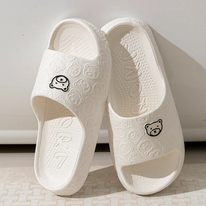 Cute Bear Print Summer Slippers – Indoor & Outdoor