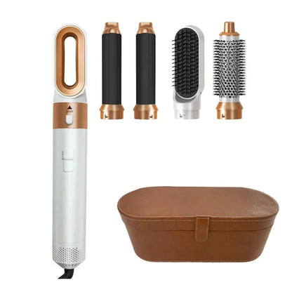 5-in-1 Hair Dryer Brush Set – Hot Comb, Curling Iron & Hair Straightener for Professional Styling