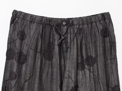 Women’s Printed Two-Piece Set – Lapel Half-Sleeve Top & High-Waist Lace-Up Wide-Leg Pants