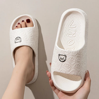 Cute Bear Print Summer Slippers – Indoor & Outdoor