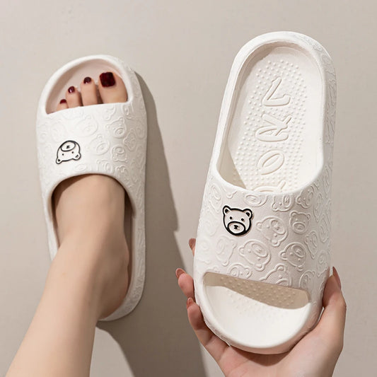 Cute Bear Print Summer Slippers – Indoor & Outdoor