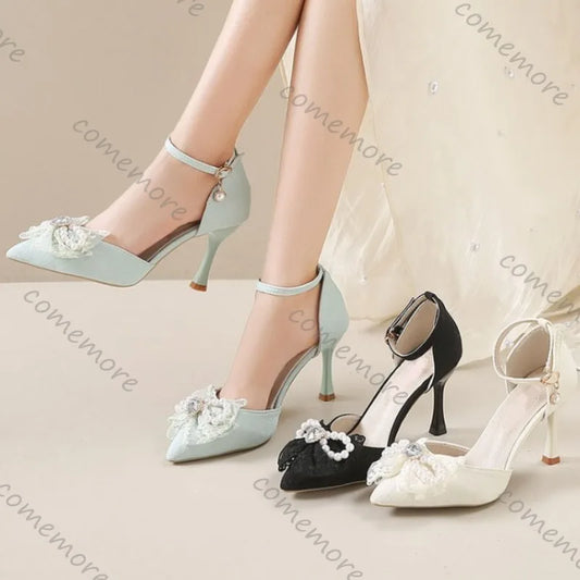 Comemore Summer Bow Hollow Pumps – Elegant Heels