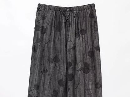 Women’s Printed Two-Piece Set – Lapel Half-Sleeve Top & High-Waist Lace-Up Wide-Leg Pants